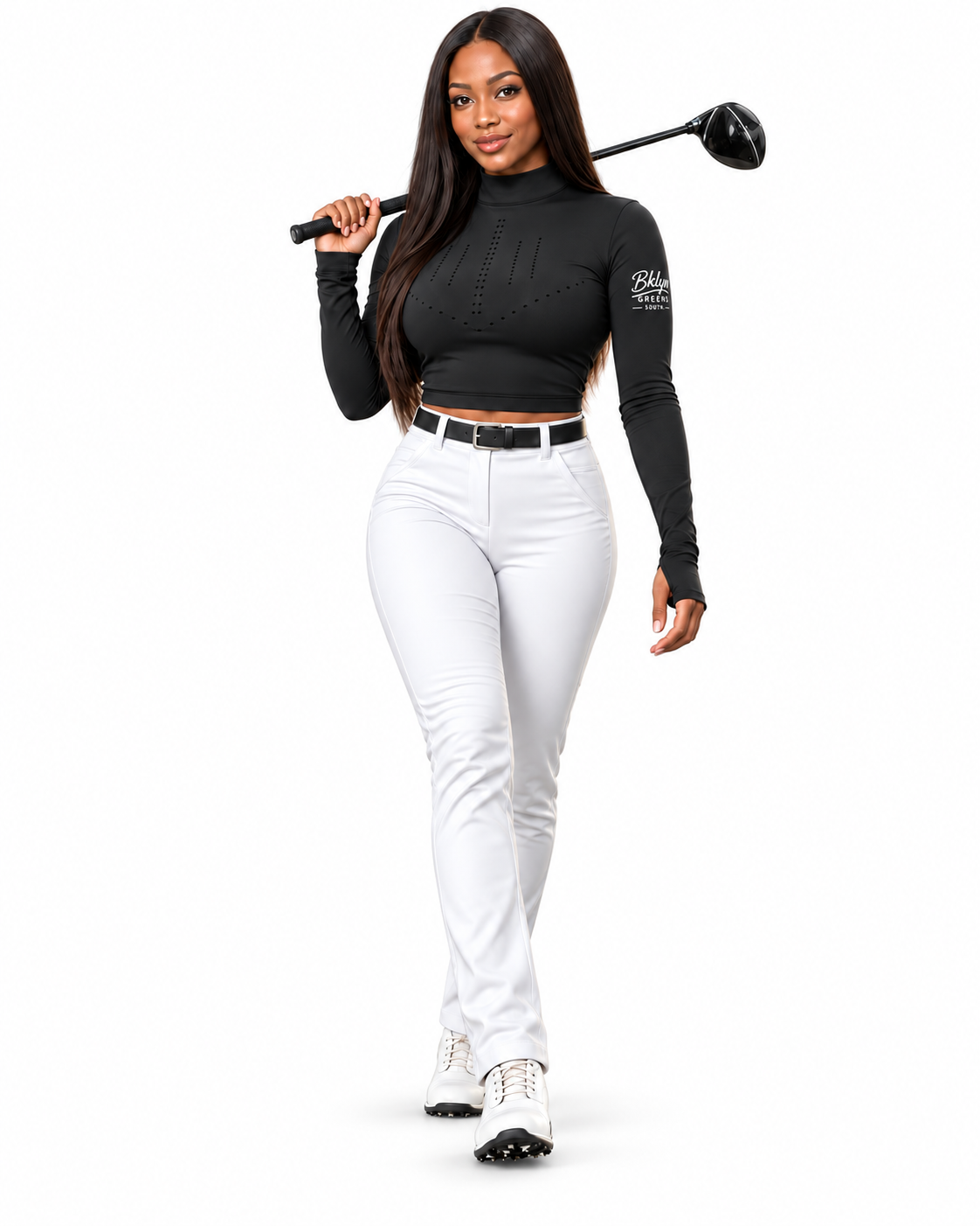 Women's Long Sleeve Golf Crop Top Shirt