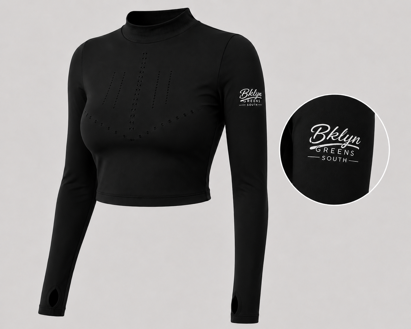Women's Long Sleeve Golf Crop Top Shirt