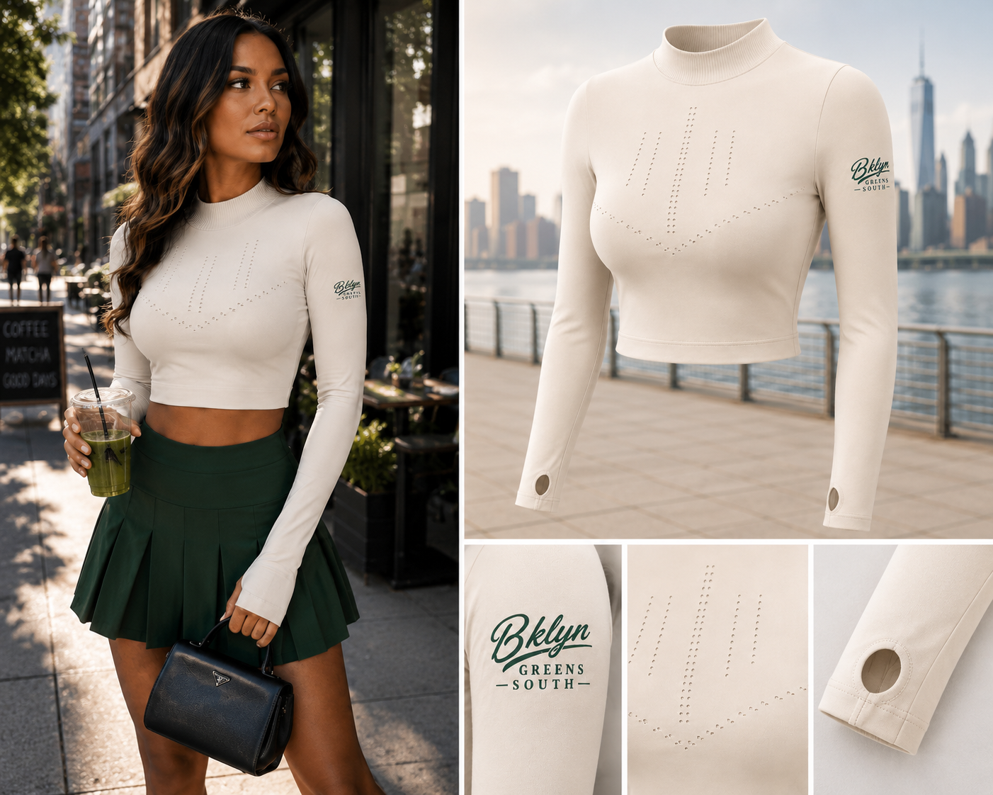 Women's Long Sleeve Crop Top Golf Shirt