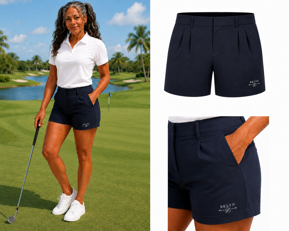 Women's Navy Blue Golf Shorts