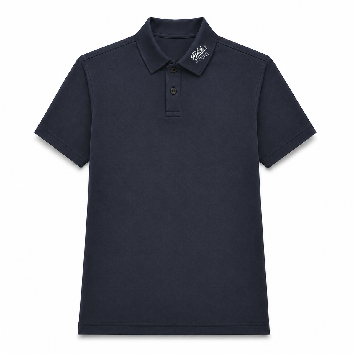 Men's Navy Polo Shirt White Collar Logo
