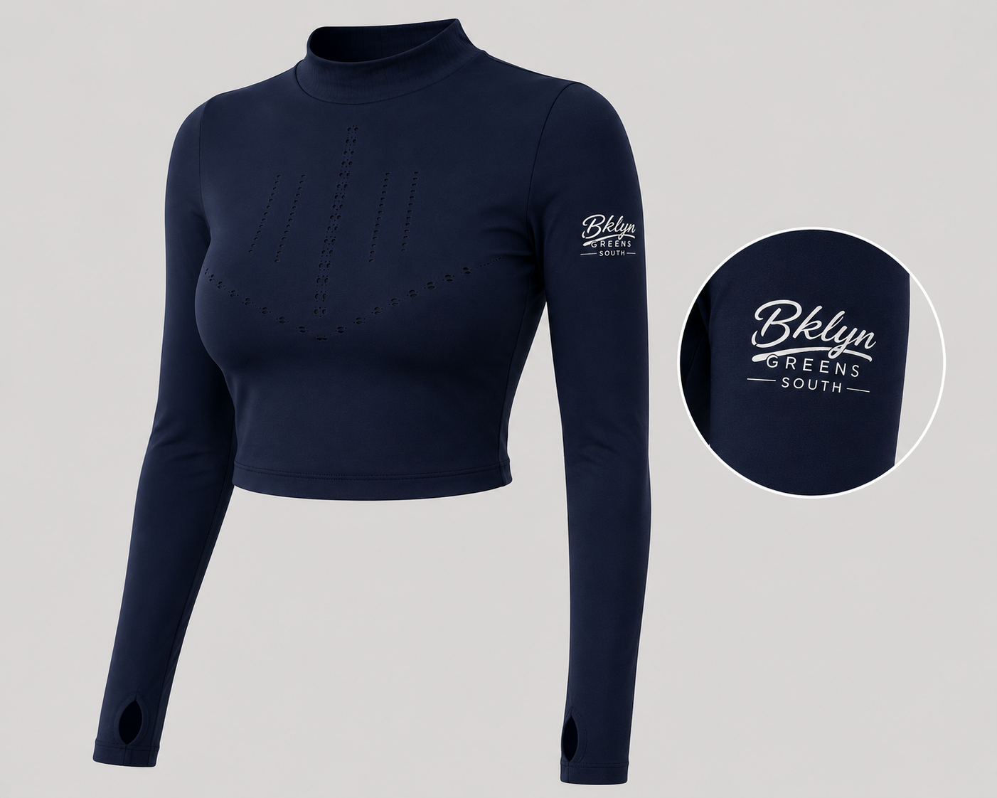 Women's Long Sleeve Golf Crop Top Shirt