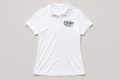 Women's White Golf Polo Shirt - Green Logo